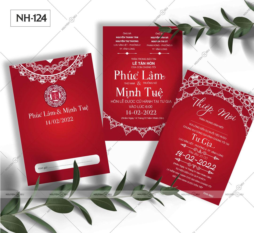 Thiệp Cưới Nguyễn Hiếu Thiết Kế Thiệp cưới màu đỏ