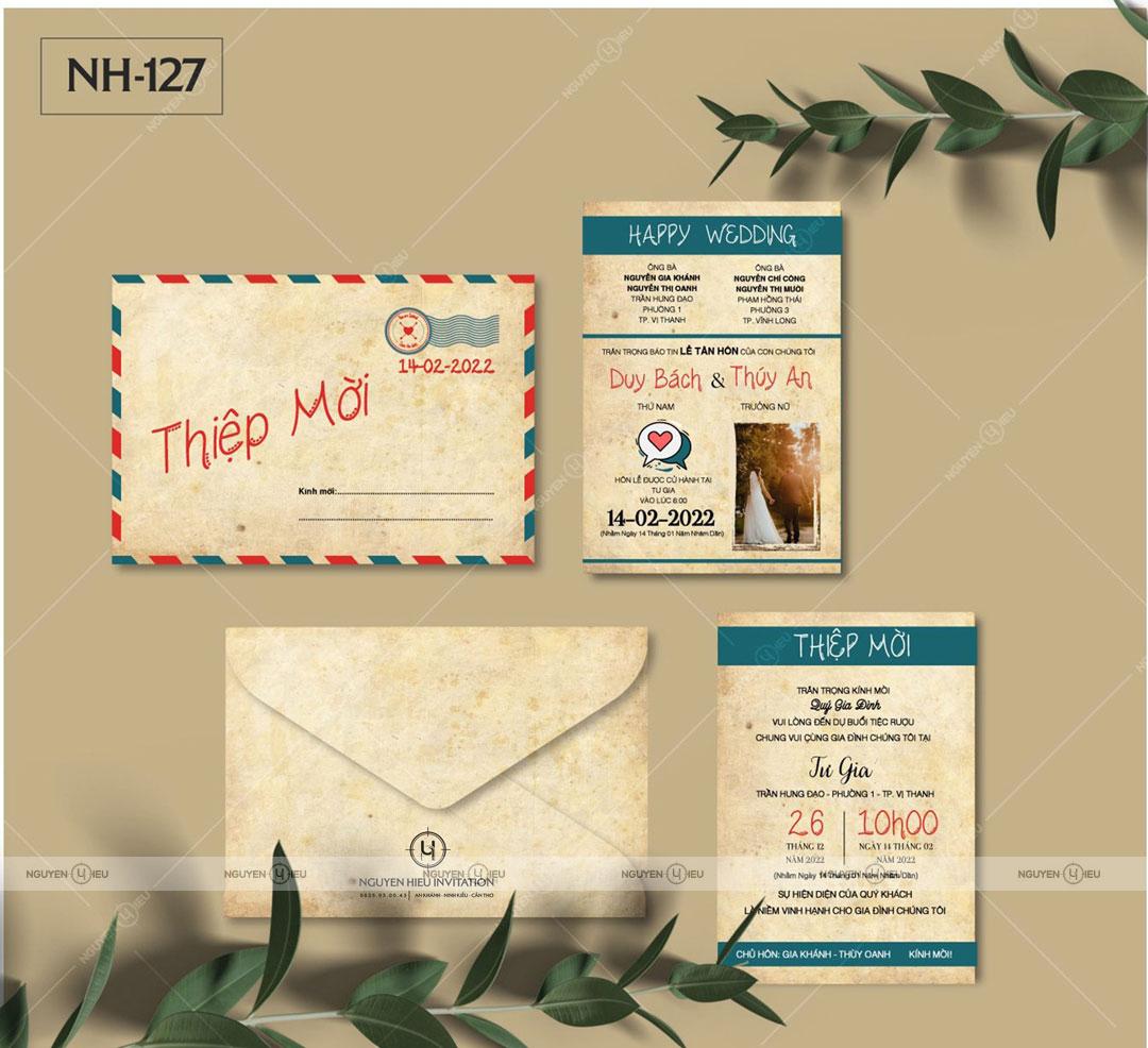Thiệp Cưới Nguyễn Hiếu Thiết Kế Thiệp cưới tone màu vintage