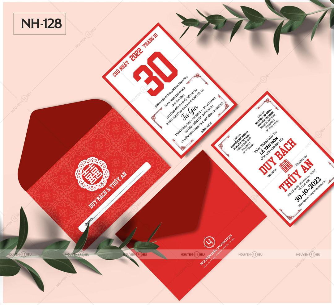 Thiệp Cưới Nguyễn Hiếu Thiết Kế Thiệp cưới màu đỏ
