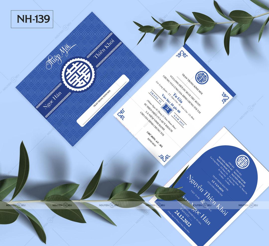 Thiệp Cưới Nguyễn Hiếu Thiết Kế Thiệp cưới tone màu xanh