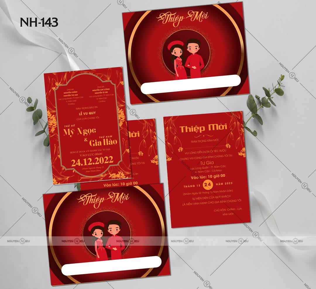 Thiệp Cưới Nguyễn Hiếu Thiết Kế Thiệp cưới màu đỏ
