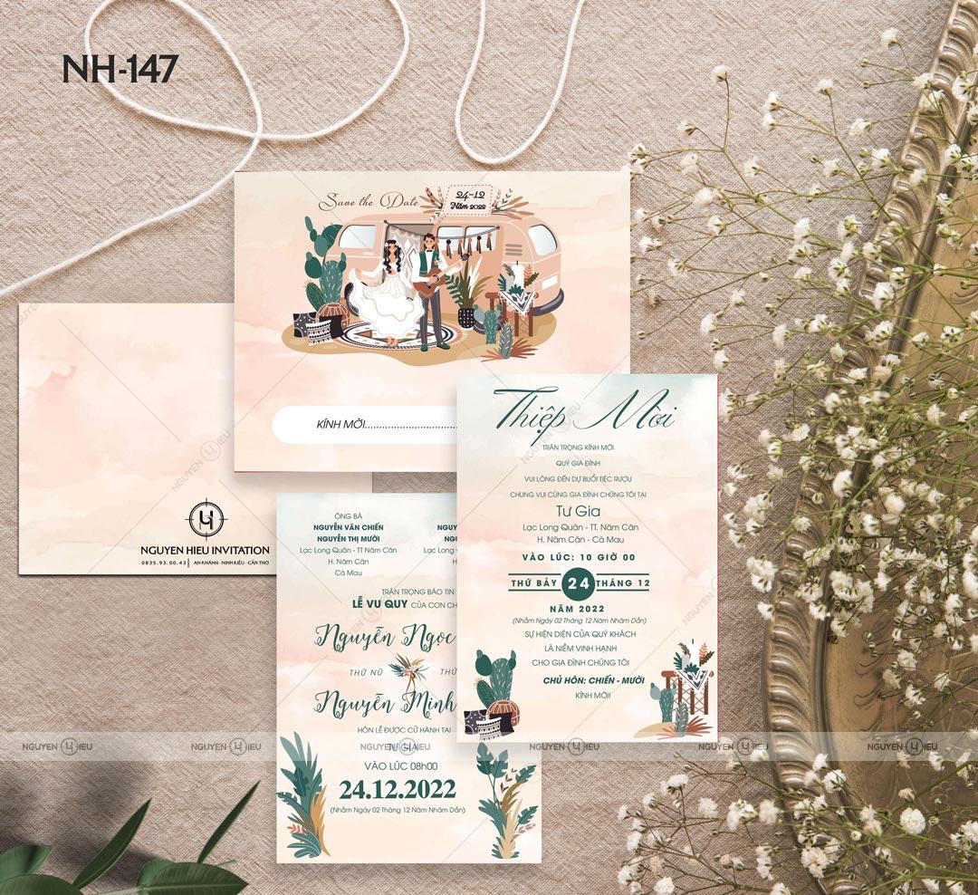 Thiệp Cưới Nguyễn Hiếu Thiết Kế Thiệp cưới du mục tone màu kem