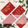Thiệp cưới Hiếu Nguyễn - NH-153D Thiệp cưới màu đỏ rồng phụng