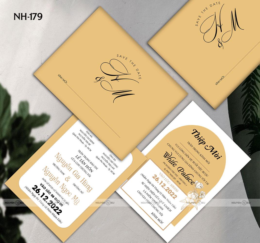 Thiệp cưới Nguyễn Hiếu thiết kế Thiệp cưới màu vàng
