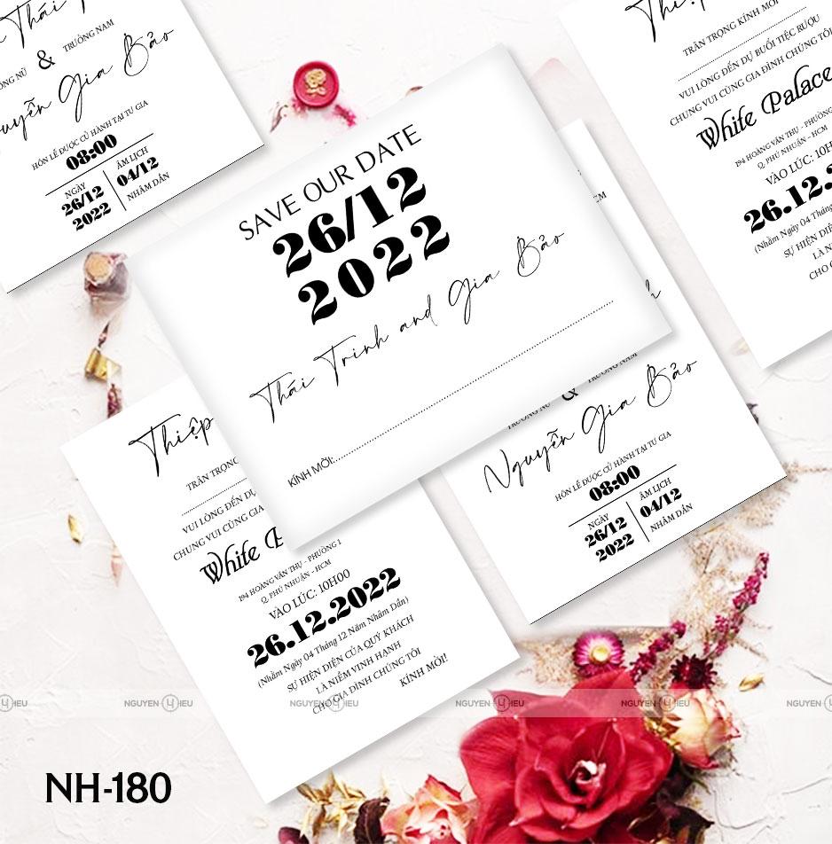 Thiệp cưới Nguyễn Hiếu thiết kế Thiệp cưới màu trắng