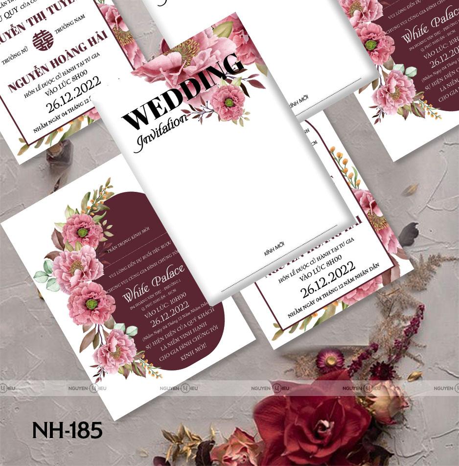 Thiệp cưới Nguyễn Hiếu thiết kế Thiệp cưới màu đỏ