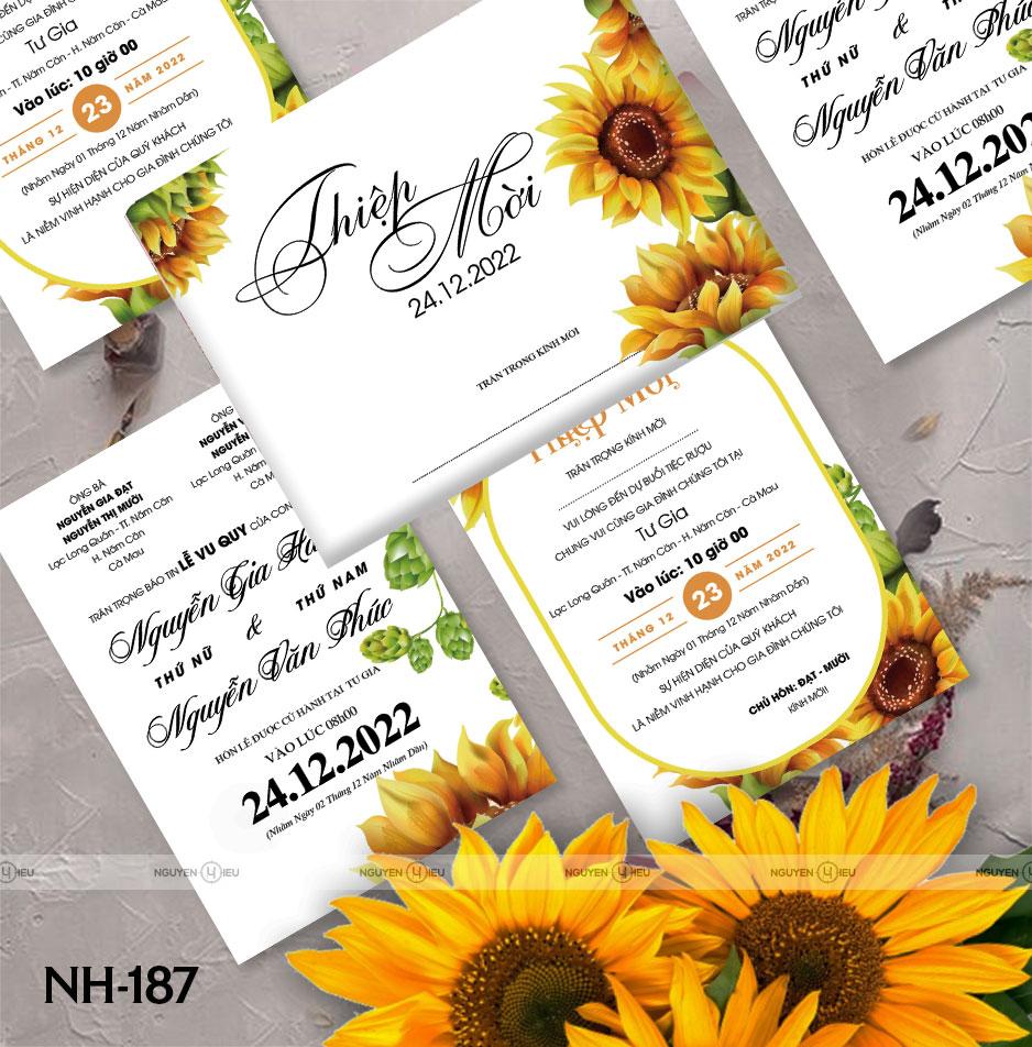 Thiệp cưới Nguyễn Hiếu thiết kế Thiệp cưới hoa hướng dương