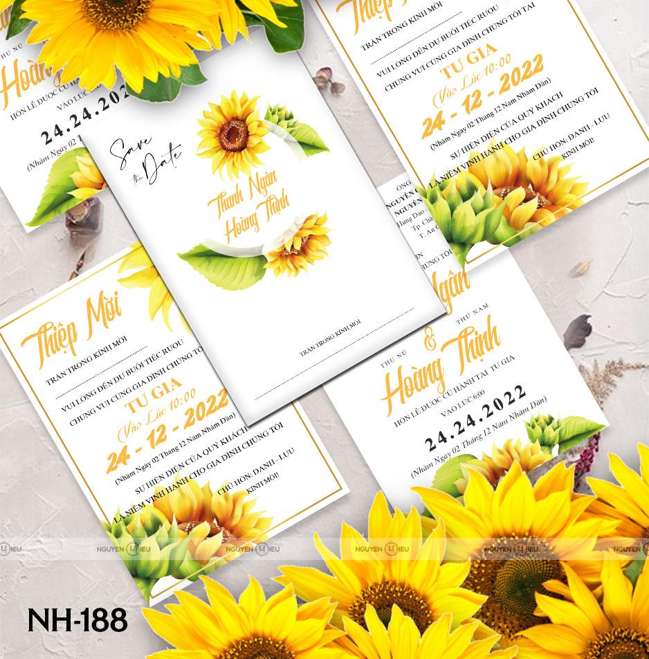 Thiệp cưới Nguyễn Hiếu thiết kế Thiệp cưới hoa hướng dương
