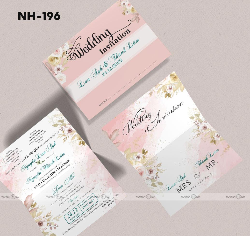 Thiệp cưới Nguyễn Hiếu thiết kế Thiệp cưới màu hồng