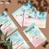 Thiệp cưới Hiếu Nguyễn - NH-201 Thiệp cưới màu nước loang xanh hồng