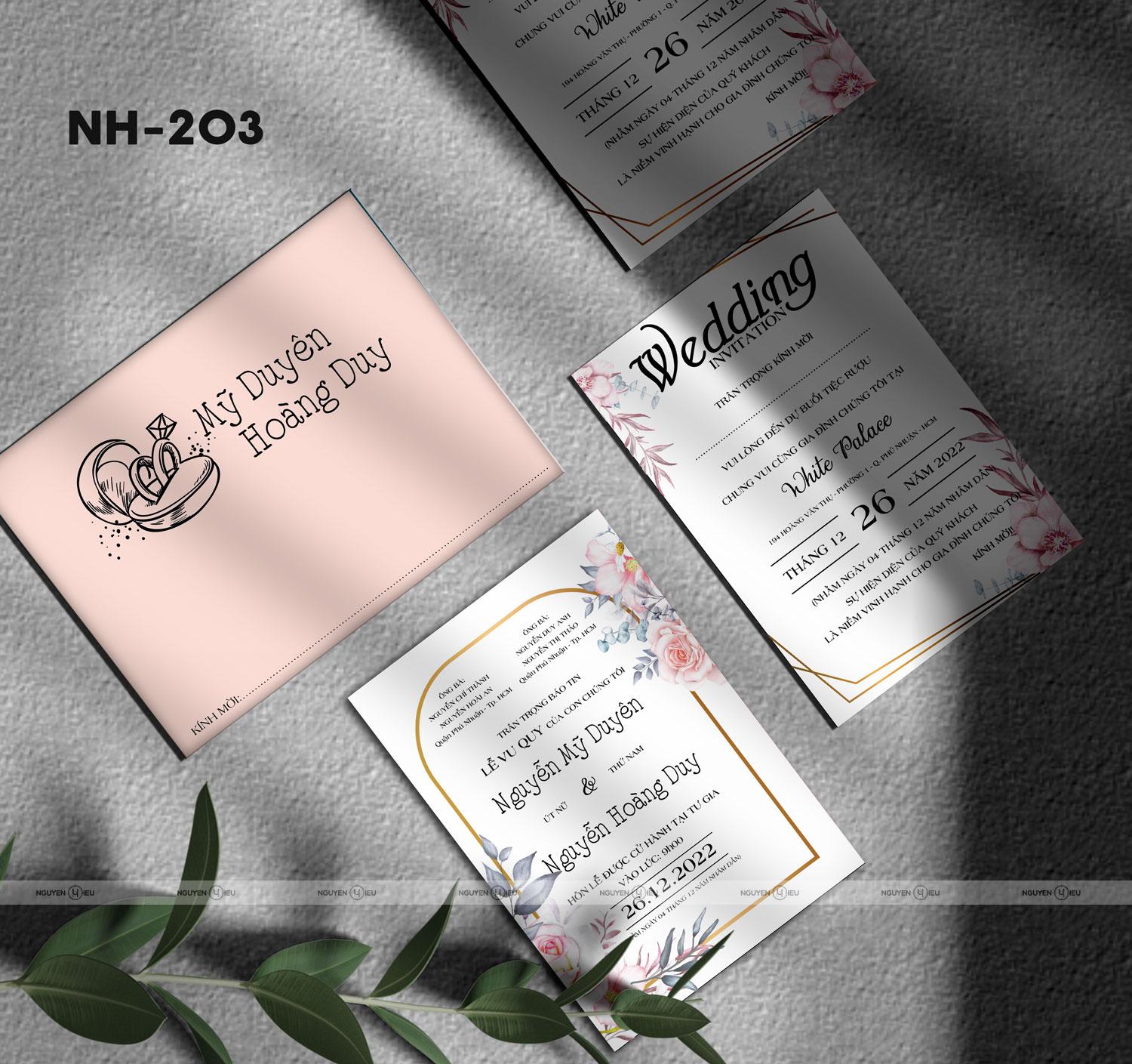 Thiệp cưới Nguyễn Hiếu thiết kế Thiệp cưới màu kem