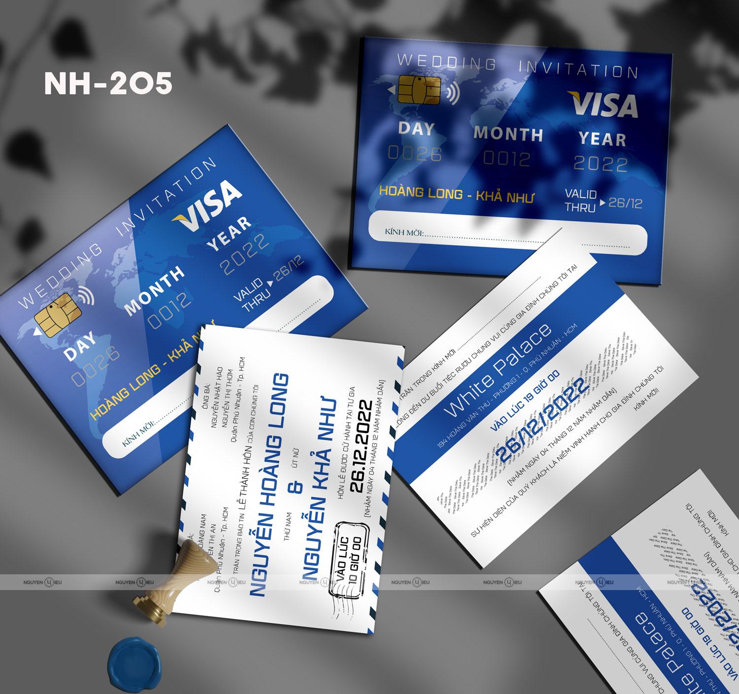 Thiệp cưới Nguyễn Hiếu thiết kế Thiệp cưới visa