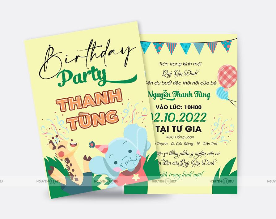 Thiệp sinh nhật Nguyễn Hiếu thiết kế Thiệp màu vàng nhạt