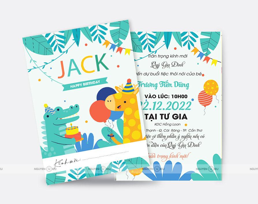 Thiệp sinh nhật Nguyễn Hiếu thiết kế Thiệp màu xanh