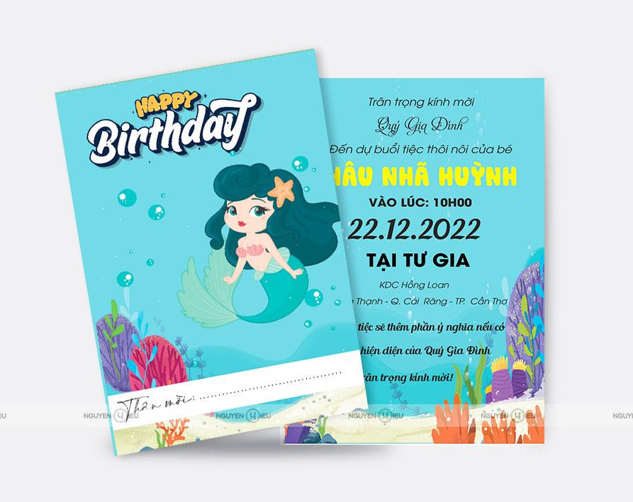 Thiệp sinh nhật Nguyễn Hiếu thiết kế Thiệp nàng tiên cá