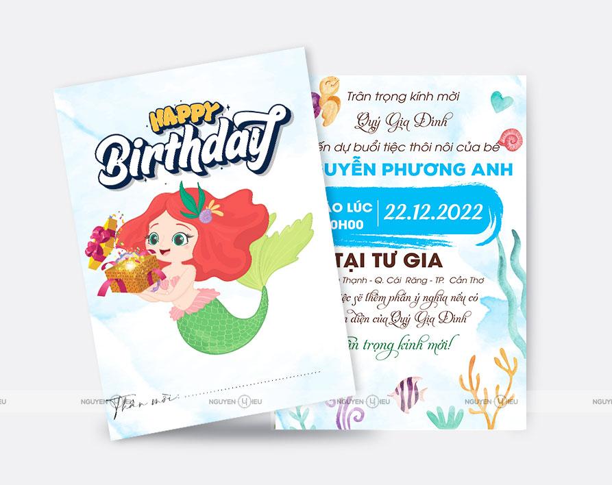 Thiệp sinh nhật Nguyễn Hiếu thiết kế Thiệp nàng tiên cá