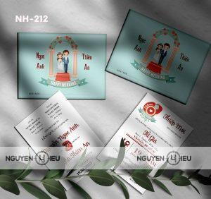 Thiệp cưới chibi màu xanh Nguyễn Hiếu thiết kế