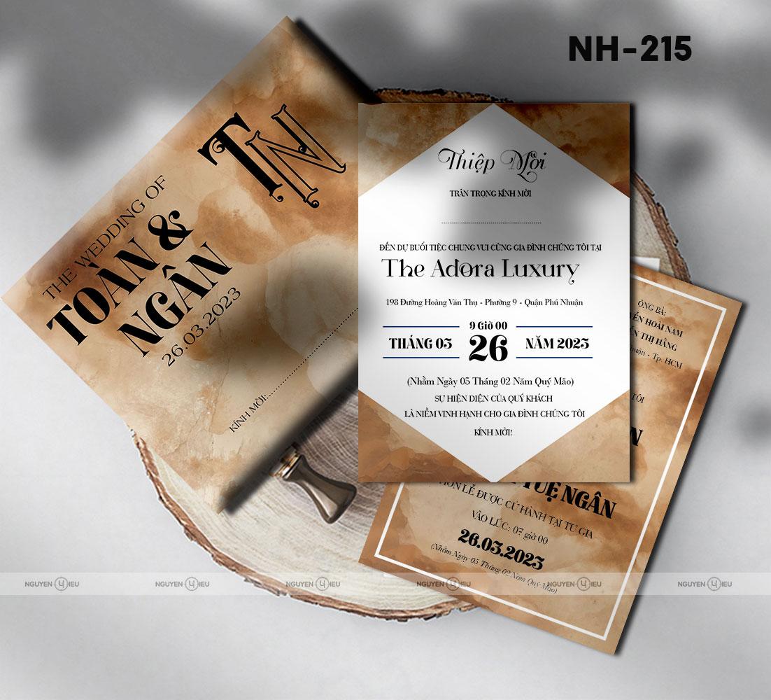 Thiệp cưới Nguyễn Hiếu thiết kế NH 215