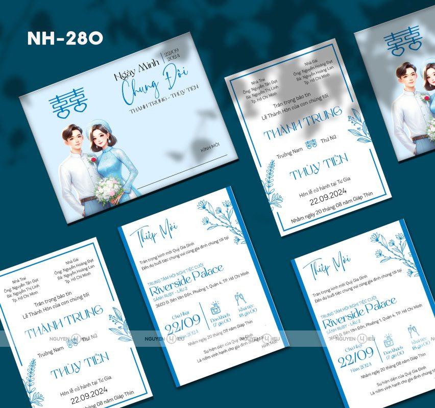 Thiệp cưới Hiếu Nguyễn - Thiệp Cưới Màu Xanh: Sự Lựa Chọn Thanh Lịch và Tinh Tế Cho Ngày Trọng Đại Thiệp cưới Hiếu Nguyễn thiết kế