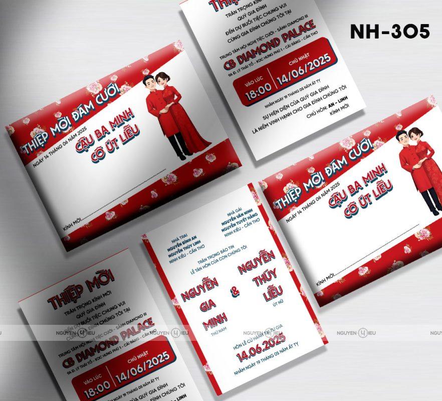 Thiệp cưới Hiếu Nguyễn - Thiệp Cưới Chibi – Xu Hướng Thiệp Cưới Độc Đáo Và Dễ Thương NH 305