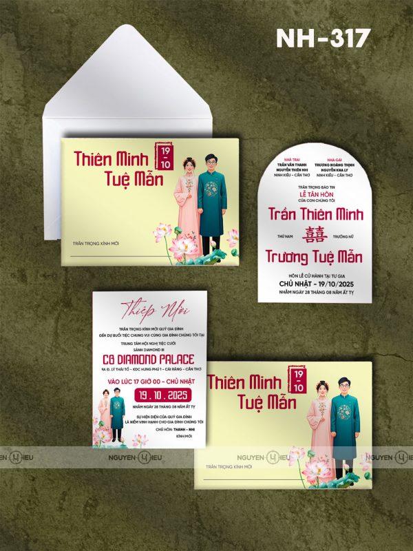 Thiệp cưới Hiếu Nguyễn - Top 10 mẫu thiệp cưới đẹp 2025 – Xu hướng tối giản, sang trọng và hiện đại NH 317