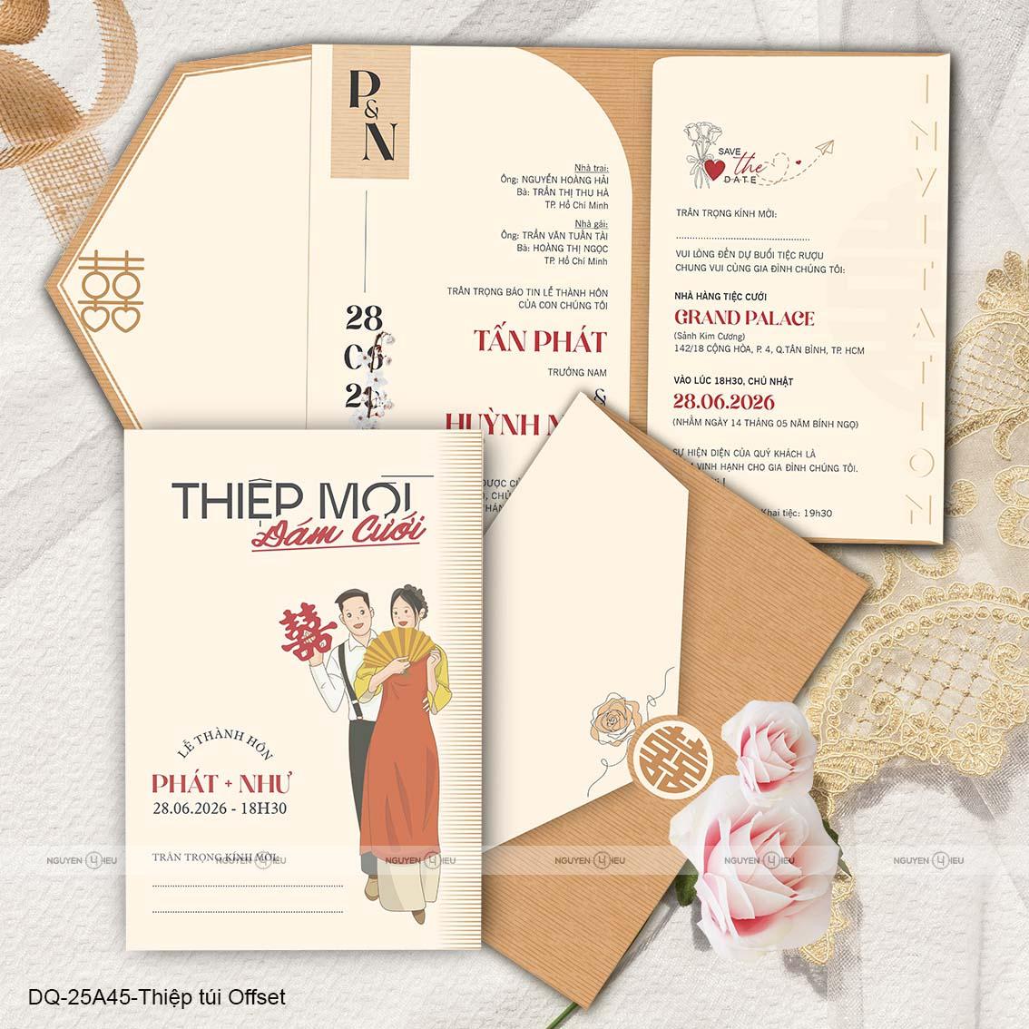 DQ25A45 Thiệp Cưới Thiết Kế Nguyễn Hiếu
